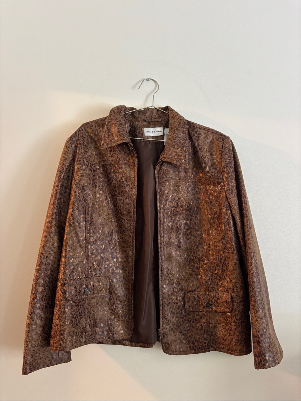 Leopard-Print Jacket - Brown - Alfred Dunner